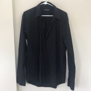 Men’s Black Dress Shirt “7 Diamonds” (M)